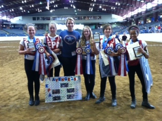 "The Avengers" junior games team and their coach Alicia Royer